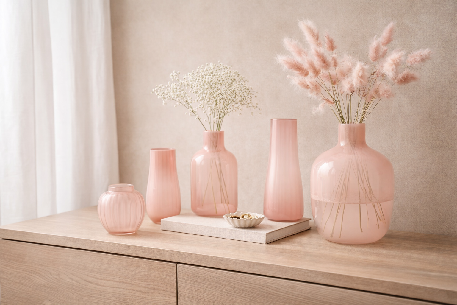 VASEN HELLROSA Hellrosa Vasen aus Glas, Keramik & Porzellan – MÄDCHENZIMMER