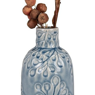 Keramikvase Blau Blumenmuster
