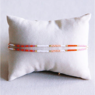 Doppeltes Miyuki -Armband - weiß/orange/lila
