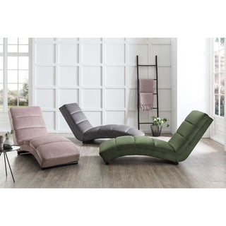 Chaiselongue waldgrün Samt