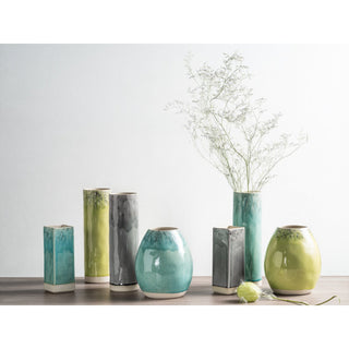 MADEIRA Rechteckvase 20 cm Grau – Steingut von Costa Nova - Set of 2