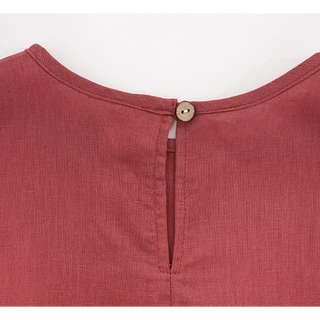 Kinderkleid aus Bio-Leinen und Baumwolle – Nachhaltiges Mädchenkleid in Schwarz, Khaki Grün & Weinrot