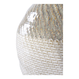 House Nordic Keramikvase Weiß/Grün Ø26x30,5 cm – Moderne Deko-Vase