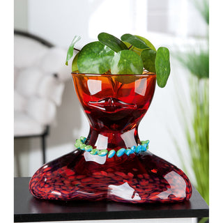 Glasart Vase/Schale "Skinny" rot orange
