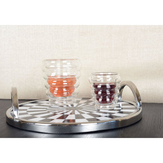 Aulica Doppelwandige Kaffeegläser 70 ml – 2er Set Espresso Tassen aus Glas mit Wellendesign