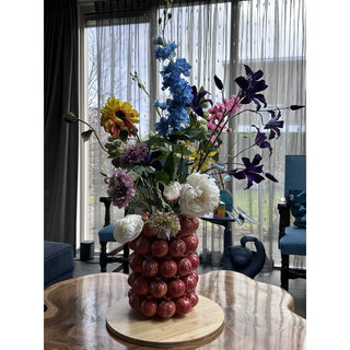 Handgefertigte Granatapfel-Vase in Orange – 32 cm – Kunstvolle Keramik