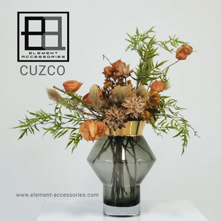 classy glass vase with 24k gold edge, CUZCO
