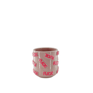 Topf - 'FUCK' - Keramik - Rosa - 11x11x11,5cm