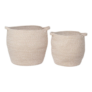 Korb Baumwolle "Lamas" Beige, 2er-Set