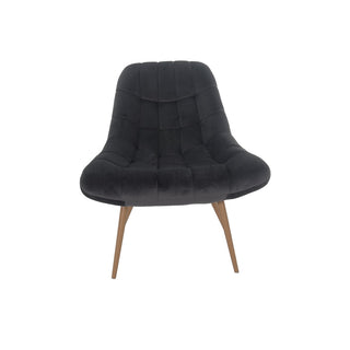 Sessel XXL Samt grau Metall Holzoptik
