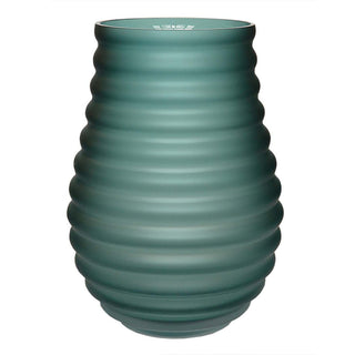 Vase The World – Mundgeblasene Glasvase in Grün & Gelb