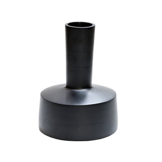 Vase Camiri schwarz mit langem Hals