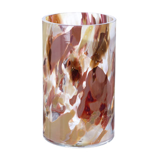Glasvase zylindrisch Roslin Braun, Rot, Beige
