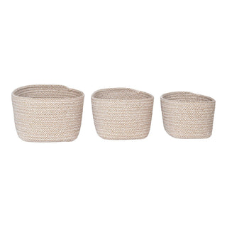 Korb "Cadima" Baumwolle, Beige, 3er-Set