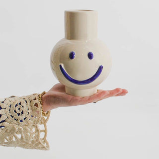 Vase SMILE blau Keramik 15,5x15x20cm