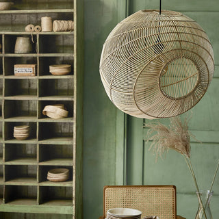 Luna Hängeleuchte aus Rattan