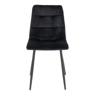 2er Set Esszimmerstühle – Middelfart Dunkelgraue Mikrofaser mit schwarzen Metallbeinen | Modern & Bequem