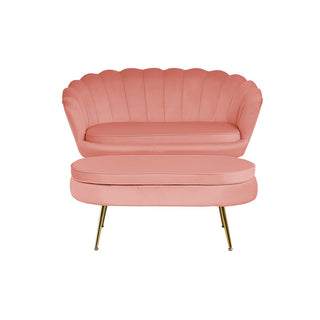 Muschelsofa aus Samt Rose