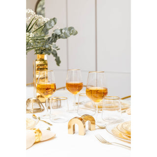 Aulica Wassergläser mit Goldrand – 6er-Set | Elegante Trinkgläser 300 ml | Transparent & edel verziert
