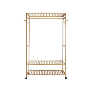Leitmotiv Bamboo Kleiderständer – Großer Kleiderständer aus Bambus mit Metallrädern, 165 cm hoch, Be