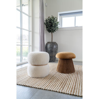 Hampton Pouf – Pouf aus Samt, Ocker, ø41x39 cm