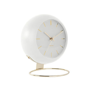 Tischuhr Globus weiß Gold