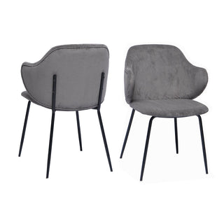 2er Set Armlehnstühle in Grau mit Metallgestell – Modernes Design von SalesFever