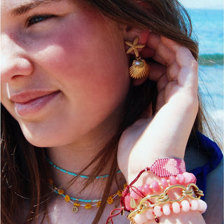 Statement-Ohrringe mit Perlendetail – Sommerliches Design von Bazou (4 cm)