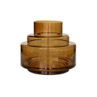 Mundgeblasene Glasvase Chari in Cognac – Hochwertiges Design