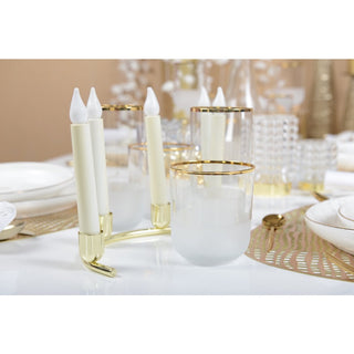 Aulica Wassergläser „Nish“ – 6er-Set | Niedrige Trinkgläser 280 ml mit Goldrand | Elegantes Design für Wasser & Getränke