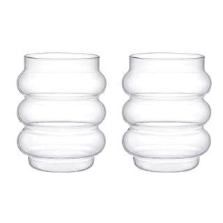 Aulica Blasen-Wassergläser 400 ml – Set aus 2 stilvollen Trinkgläsern aus Glas