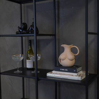Vase - Brustkrug - Keramik - Sand - 6,5x11x18cm