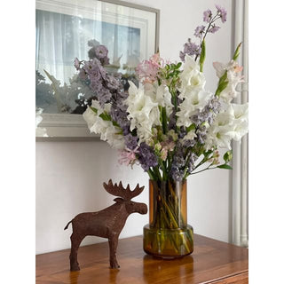 LUXURY 9mm glass vase, amber color: TYLER 25 retro design style