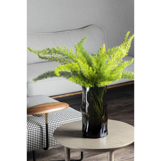 Cylindrical glass vase with irregular form, like black wood. ABU30GR