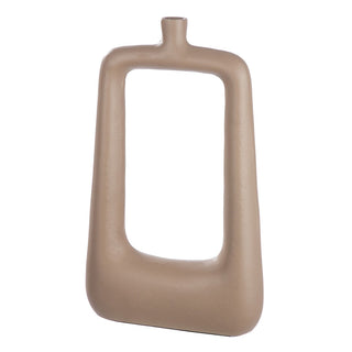 CASA Aluminium Vase „Helena“ – Rechteckige Lochvase in Beige