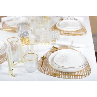 Aulica Wassergläser „Nish“ – 6er-Set | Niedrige Trinkgläser 280 ml mit Goldrand | Elegantes Design für Wasser & Getränke