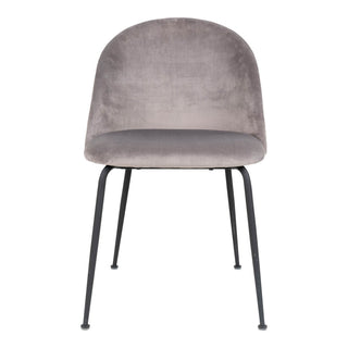 Geneve Stuhl 2er-Set – Grauer Samt mit schwarzen Metallbeinen | House Nordic