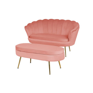 Muschelsofa aus Samt Rose