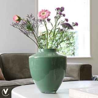 Vase The World – Tugela M Glasvase in Pastellgrün (mundgeblasen, Ø 28 x H 36 cm)