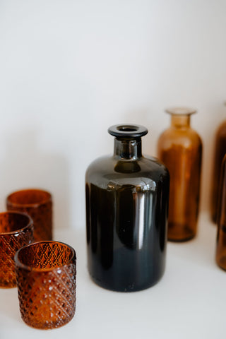 Leihvase Apothekerflasche braun-grün