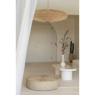 Sitz Pouffe aus Seegras – 100 cm, handgefertigt, Boho-Stil
