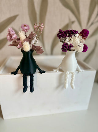 3D Druck Vase Männchen schwarz/weiß