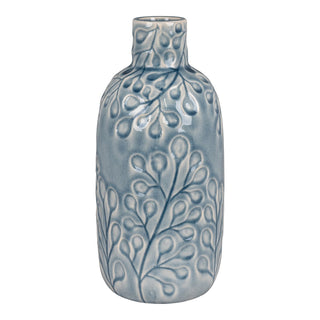 Keramikvase Blau Blumenmuster