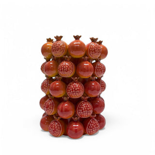Handgefertigte Granatapfel-Vase in Orange – 32 cm – Kunstvolle Keramik