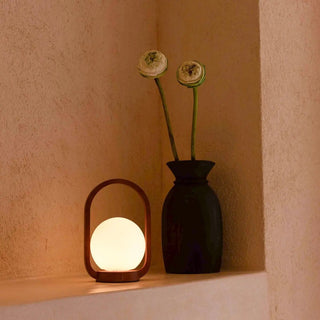 Skye Kastanienbraune kabellose Holzlampe | Wiederaufladbar und dimmbar