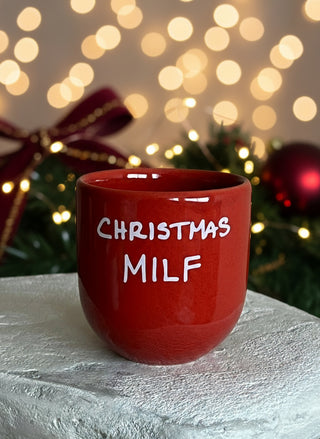Keramik Becher “Christmas Milf” rot stylische Kaffeetasse