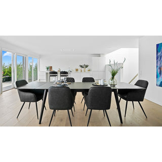 2er Set Esszimmerstühle Harbo – Dunkelgrauer PU-Leder Stuhl mit Metallbeinen | Modern & Komfortabel
