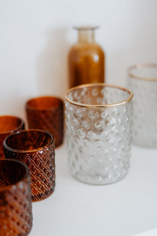 Leihvase Bubble mit Goldrand