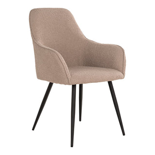 Esszimmerstuhl Harbo  - beige mit schwarzen Beinen - 2er Set