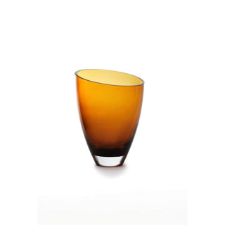 glass vase in deep amber color from luxury glass, BULED